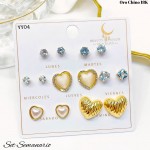 #B set de zarcillo lujos oro chino 18k 