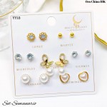 #B set de zarcillo lujos oro chino 18k 