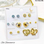 #B set de zarcillo lujos oro chino 18k 