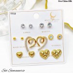 #B set de zarcillo lujos oro chino 18k 