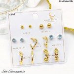 #B set de zarcillo lujos oro chino 18k 