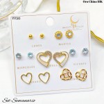 #B set de zarcillo lujos oro chino 18k 