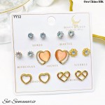#B set de zarcillo lujos oro chino 18k 