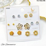 #B set de zarcillo lujos oro chino 18k 