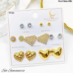 #B set de zarcillo lujos oro chino 18k 