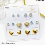 #B set de zarcillo lujos oro chino 18k 