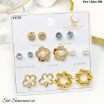 #B set de zarcillo lujos oro chino 18k 