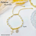 #01 Pulseras perla con 2 tije  