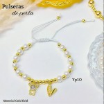 #01 Pulseras perla con 2 tije  