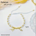 #01 Pulseras perla con 2 tije  