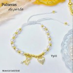 #01 Pulseras perla con 2 tije  