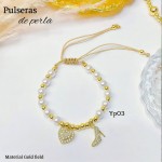 #01 Pulseras perla con 2 tije  