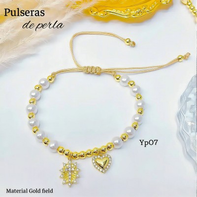 #01 Pulseras perla con 2 tije  