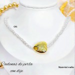 cadena perla con dije cadena perla con dije