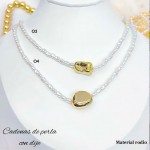 cadena perla con dije cadena perla con dije