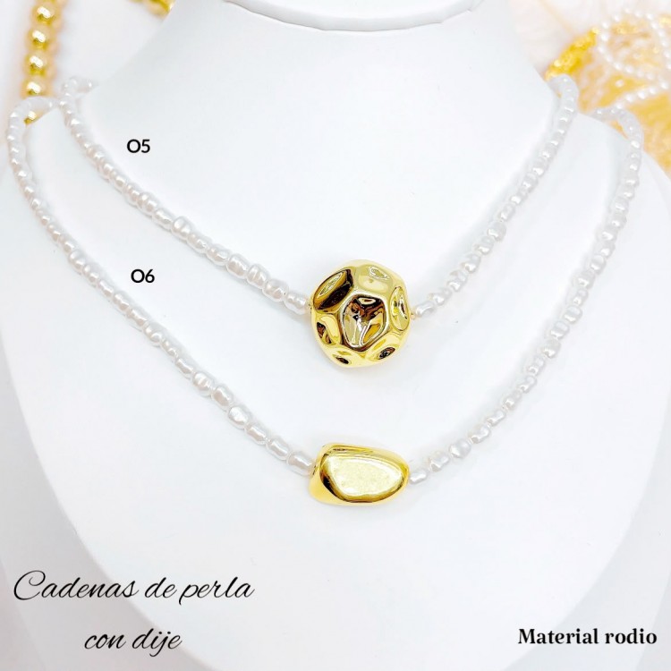 cadena perla con dije cadena perla con dije