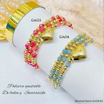 #B pulsera triple con dije corazon