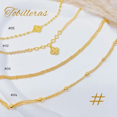 #tobillera oro chino 18k 
