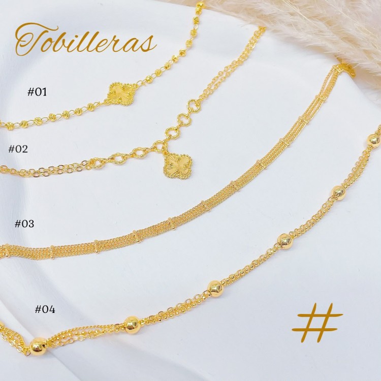 #tobillera oro chino 18k 