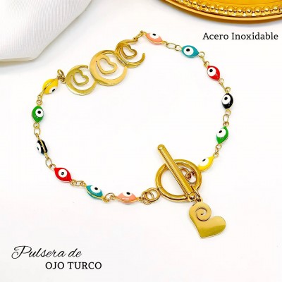 Pulsera ojo turco acero