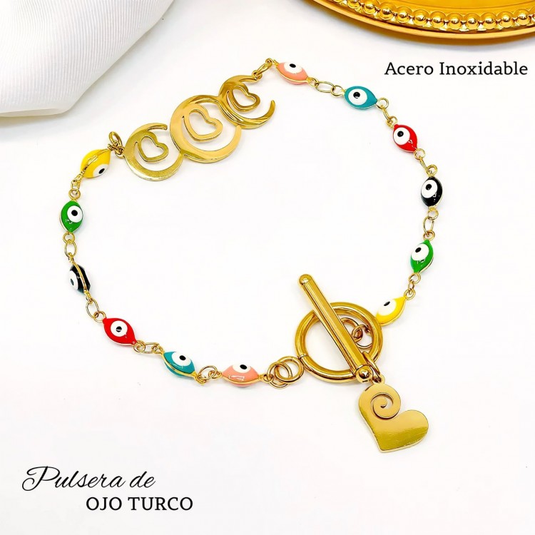 Pulsera ojo turco acero