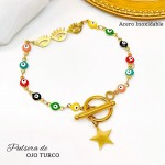 Pulsera ojo turco acero