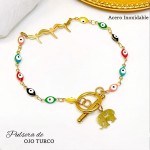 Pulsera ojo turco acero