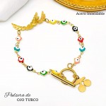 Pulsera ojo turco acero