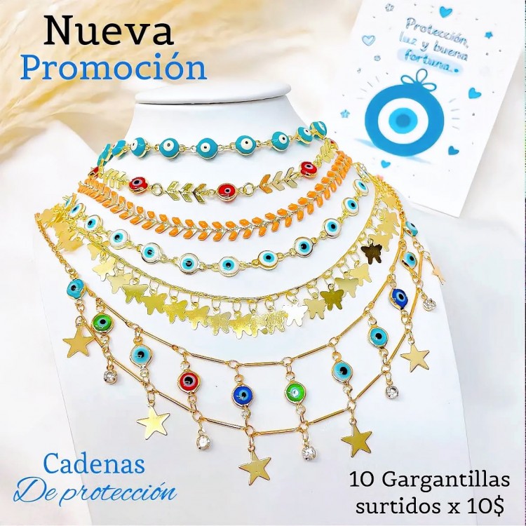 Super promocion en gargantilla ojo turco 10 por 10$