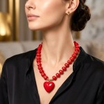 #01 cadena dona acrilica con dije corazon en tendencia (solo cadena 6.50)