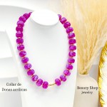 #01 cadena dona acrilica con dije corazon en tendencia (solo cadena 6.50)