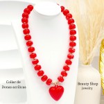 #01 cadena dona acrilica con dije corazon en tendencia (solo cadena 6.50)