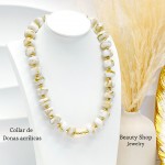 #01 cadena dona acrilica con dije corazon en tendencia (solo cadena 6.50)