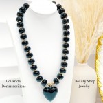 #01 cadena dona acrilica con dije corazon en tendencia (solo cadena 6.50)