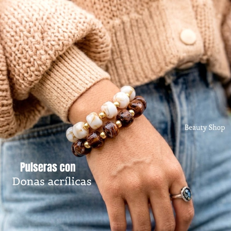 #01 pulsera dona acrilica en tendencia