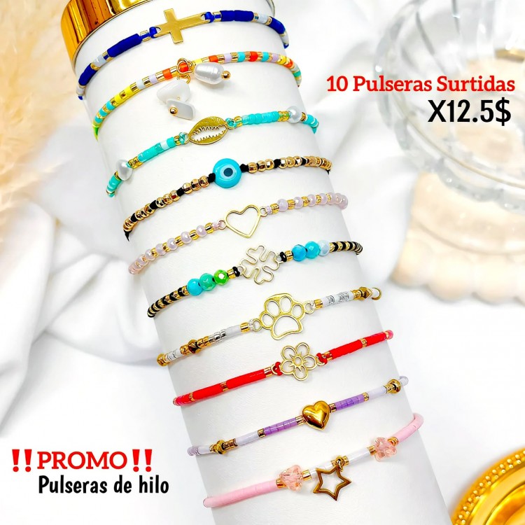 Super promocion en pulsera de hilo en tendencia 10 por 12.50$ Super promocion en pulsera de hilo en tendencia 10 por 12.50$