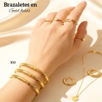 #0 pulsera rigida elegante en acero 