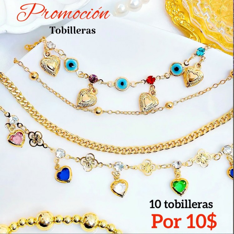 Super promocion en tobillera 10 por 10$