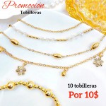 Super promocion en tobillera 10 por 10$
