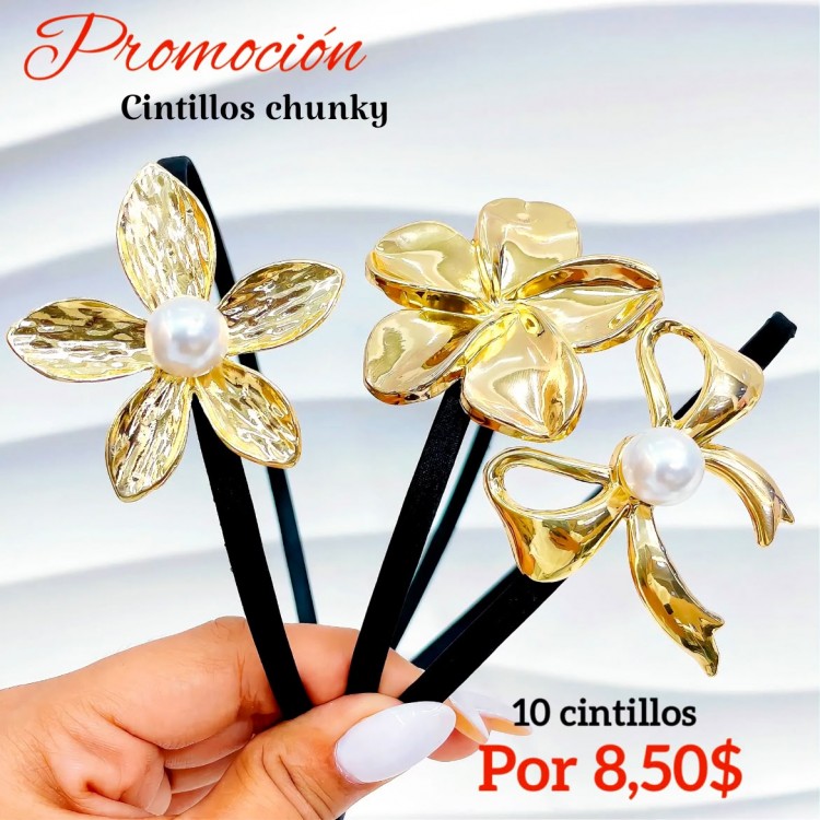 Super promocion en cintillo tipo chunky sencilla 10 por 8.50$
