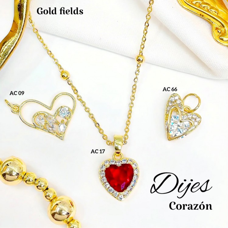 #022 cadena con dije corazon solo dije 1.65$