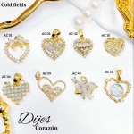 #022 cadena con dije corazon solo dije 1.65$