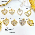 #022 cadena con dije corazon solo dije 1.65$