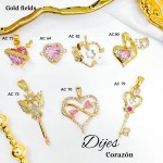 #022 cadena con dije corazon solo dije 1.65$