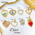 #022 cadena con dije corazon solo dije 1.65$