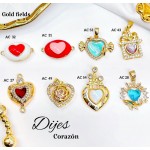 #022 cadena con dije corazon solo dije 1.65$