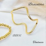 pulsera rigida lujo bano 18k