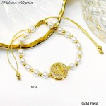 #1 pulsera balin con perla dije religiosa #1 pulsera balin con perla dije religiosa