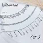 #P tobillera lujos Oro chino  plateado