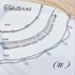 #P tobillera lujos Oro chino  plateado